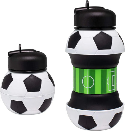 Collapsible Silicone Soccer Ball Water Bottle 500 ml.