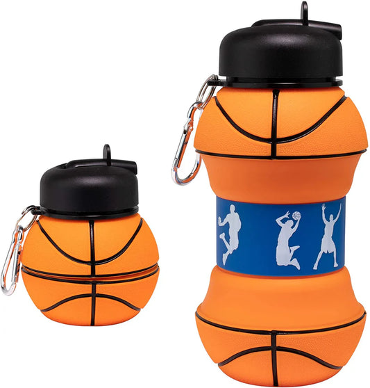 Collapsible Silicone Basketball Water Bottle 500 ml.