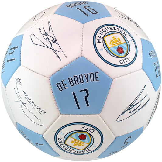 Manchester City FC Player Signatures Soccer Ball Size 5