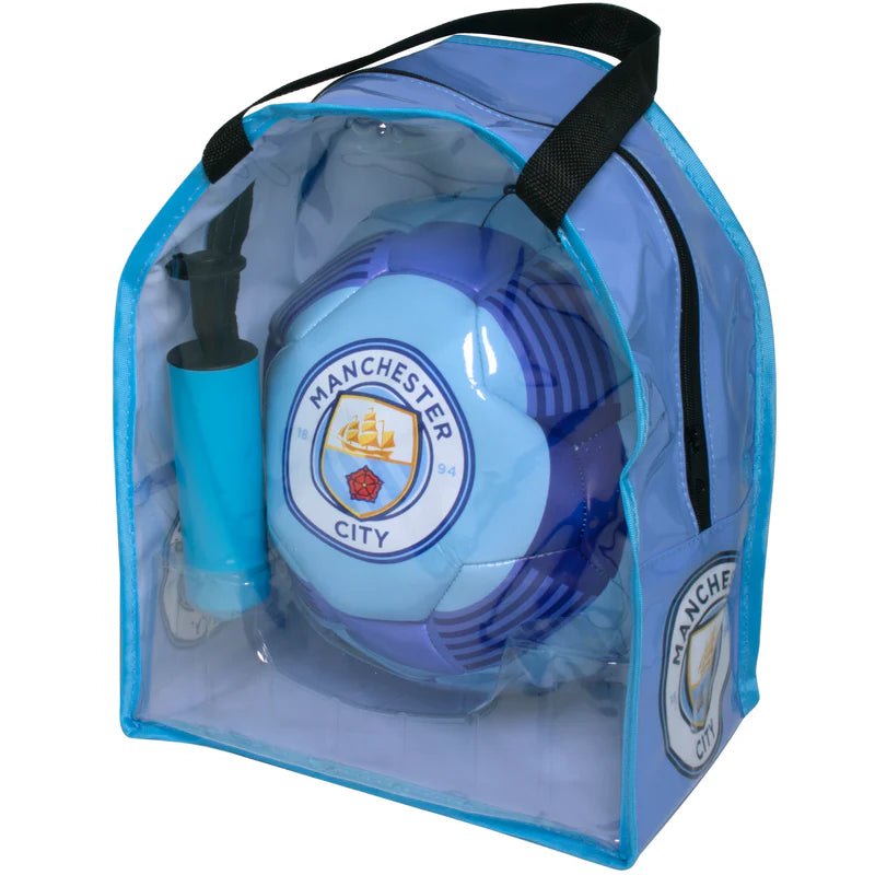 Manchester City Soccer Ball Kit, Size 5 with Pump & Carry Bag