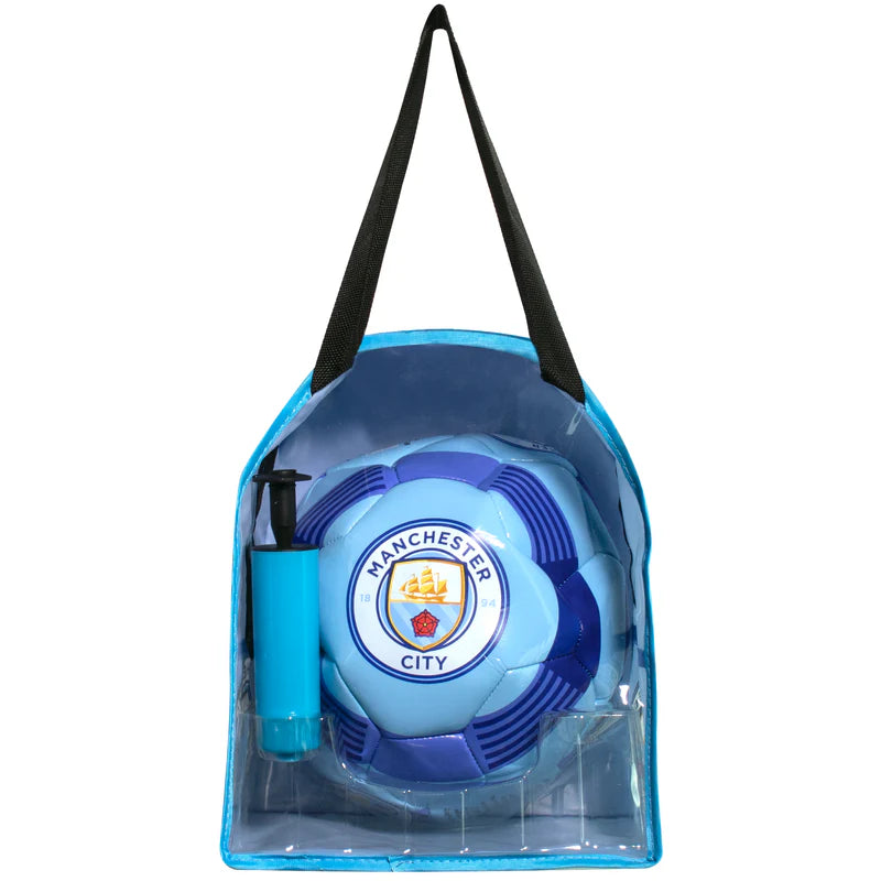 Manchester City Soccer Ball Kit, Size 5 with Pump & Carry Bag