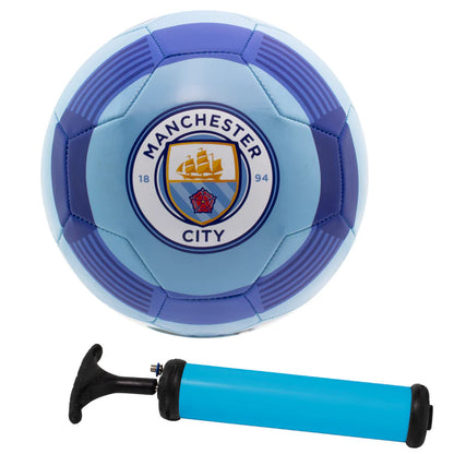 Manchester City Soccer Ball Kit, Size 5 with Pump & Carry Bag